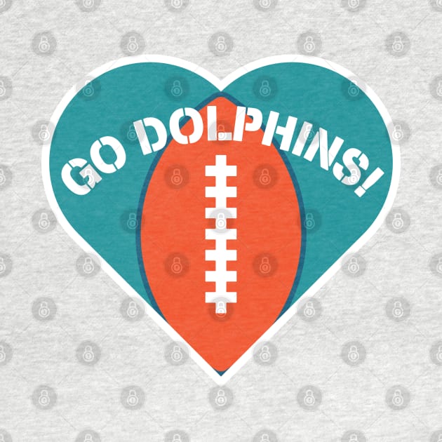 Heart Shaped Miami Dolphins by Rad Love